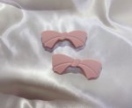 画像1: 受注Sale除外⭐︎The Skips bow バレッタset smoky pink (1)