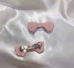 画像2: 受注Sale除外⭐︎The Skips bow バレッタset smoky pink (2)